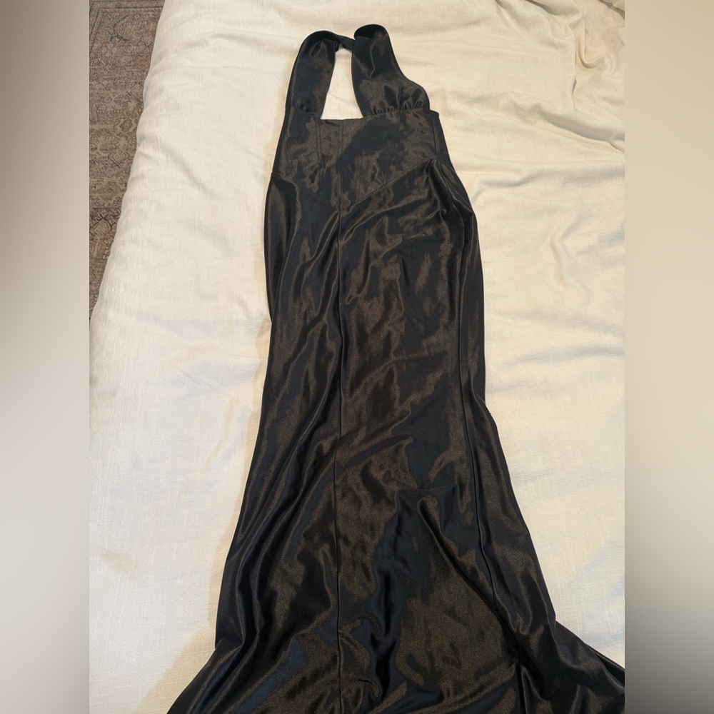Retrofete Charity Black Gown Maxi Dress Halter Neck Party Formal Gala Prom Small - Picture 5 of 15